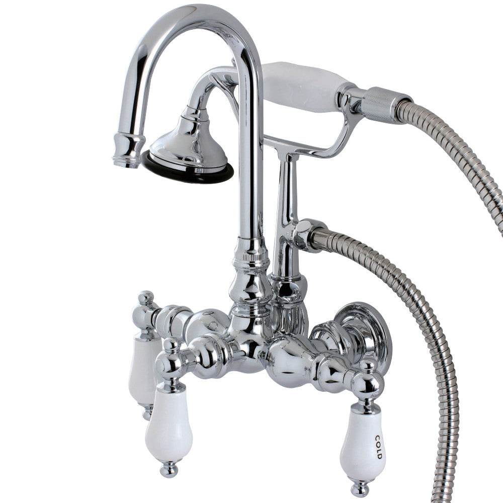 Kingston Brass AE10T1 Aqua Vintage Wall Mount Clawfoot Tub Faucet, Polished Chrome - BNGBath