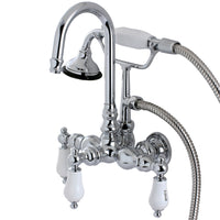 Thumbnail for Kingston Brass AE10T1 Aqua Vintage Wall Mount Clawfoot Tub Faucet, Polished Chrome - BNGBath