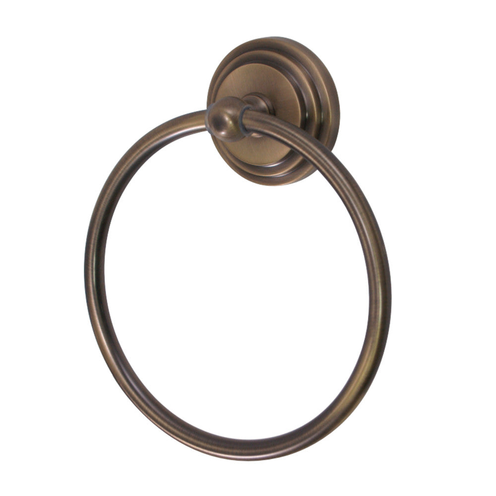 Kingston Brass BA2714AB Milano Towel Ring, Antique Brass - BNGBath