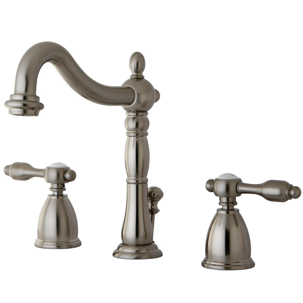 Kingston Brass KB1978TAL Tudor Widespread Bathroom Faucet with Plastic Pop-Up, Brushed Nickel - BNGBath