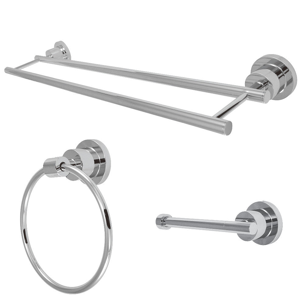 Kingston Brass BAK821348C 3-Piece Bathroom Accessories Set, Polished Chrome - BNGBath