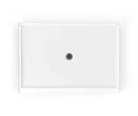 Thumbnail for 42 x 60 Swanstone Alcove Shower Pan with Center Drain in White - BNGBath