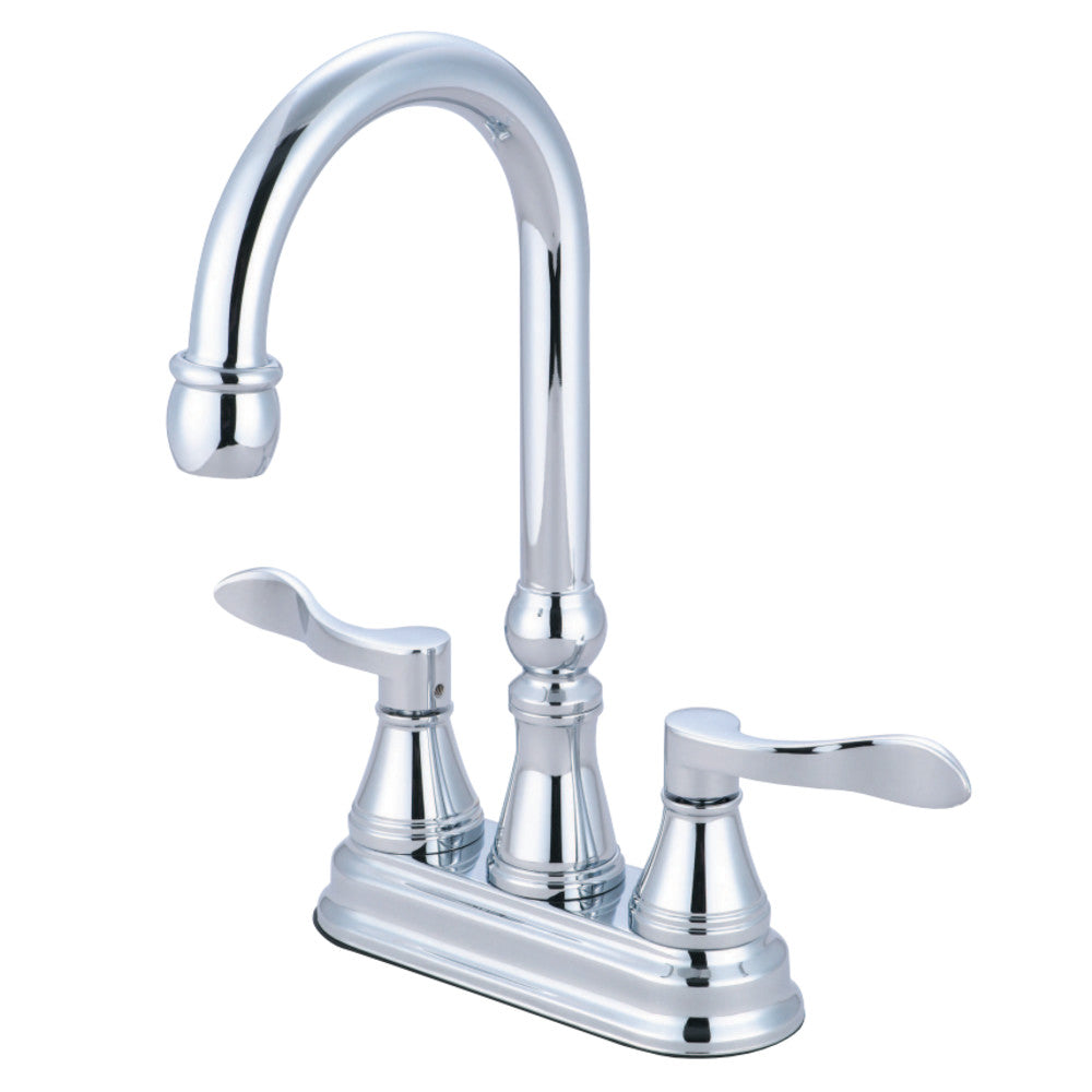 Kingston Brass KS2491DFL NuFrench 4" Bar Faucet, Polished Chrome - BNGBath