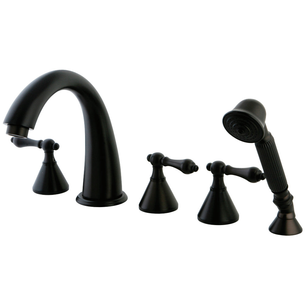 Kingston Brass KS23655AL Roman Tub Faucet 5 Pieces with Hand Shower, Oil Rubbed Bronze - BNGBath