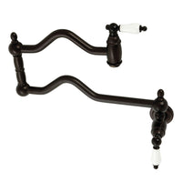 Thumbnail for Kingston Brass KS2105PL Heritage Wall Mount Pot Filler, Oil Rubbed Bronze - BNGBath