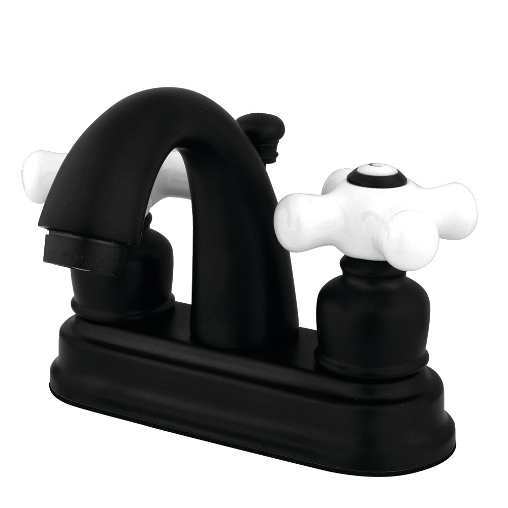 Kingston Brass KB5610PX Restoration 4 in. Centerset Bathroom Faucet, Matte Black - BNGBath