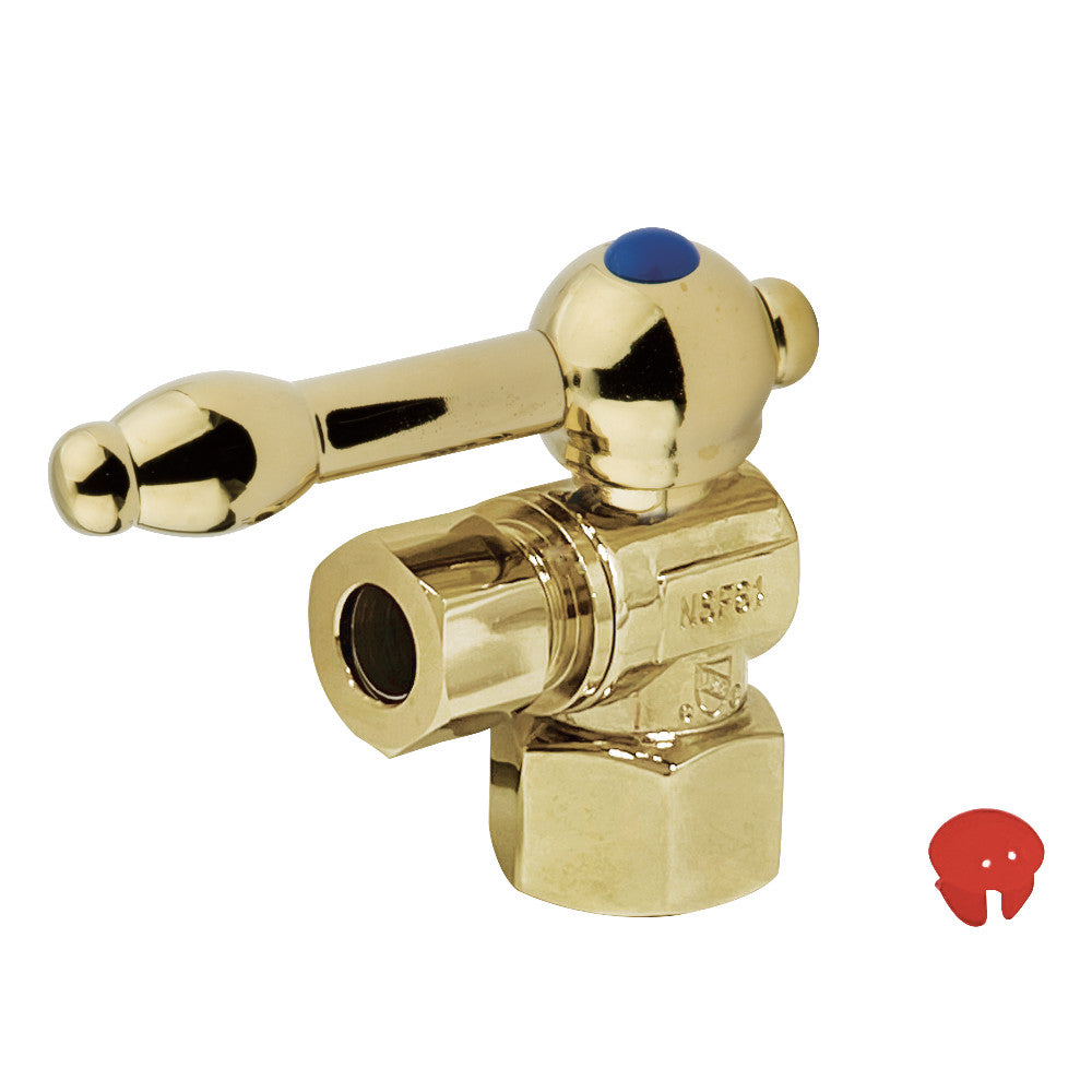 Kingston Brass CC43102KL 1/2" IPS X 3/8" OD Comp Angle Stop Valve, Polished Brass - BNGBath