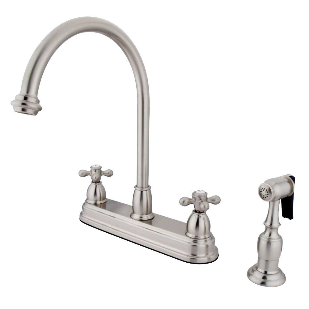 Kingston Brass KB3758AXBS Restoration Centerset Kitchen Faucet, Brushed Nickel - BNGBath