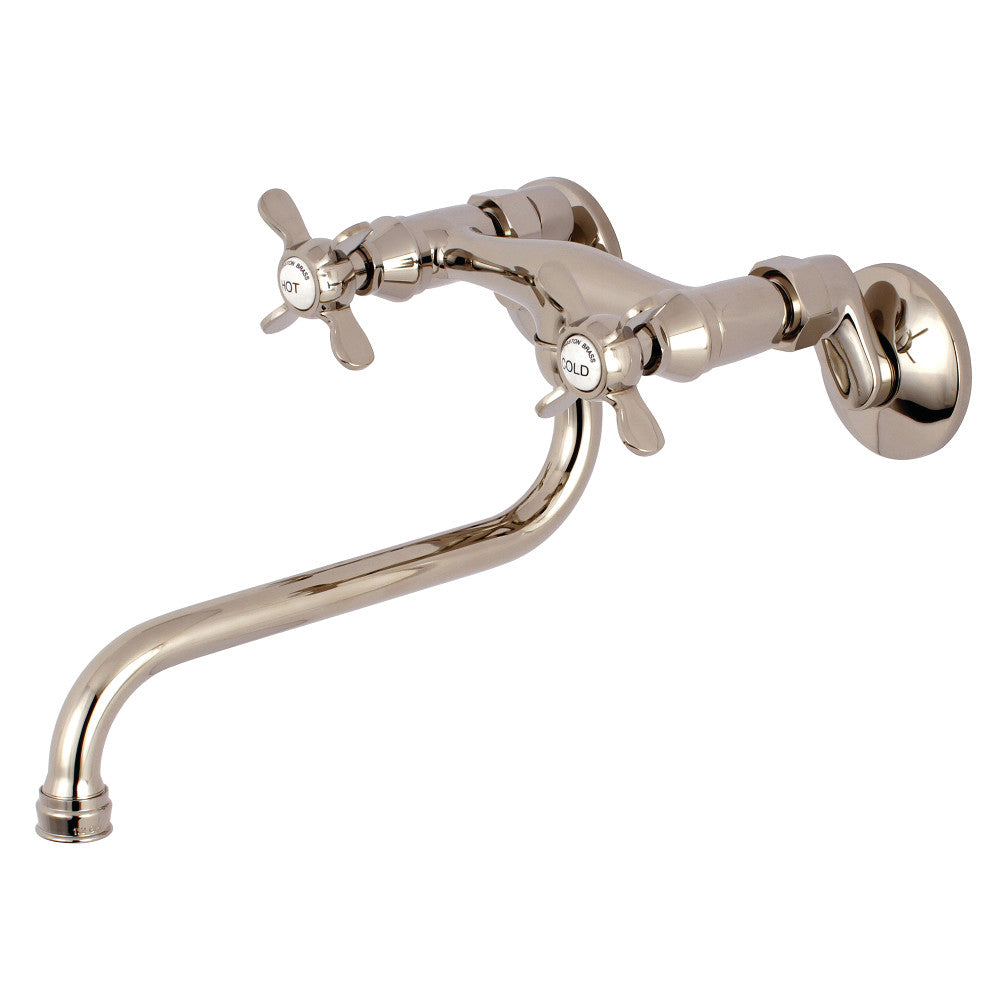 Kingston Brass KS115PN Essex Two Handle Wall Mount Bathroom Faucet, Polished Nickel - BNGBath