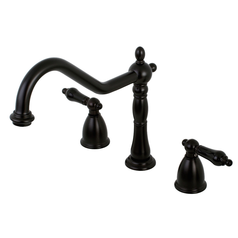 Kingston Brass KB1795PKLLS Widespread Kitchen Faucet, Oil Rubbed Bronze - BNGBath