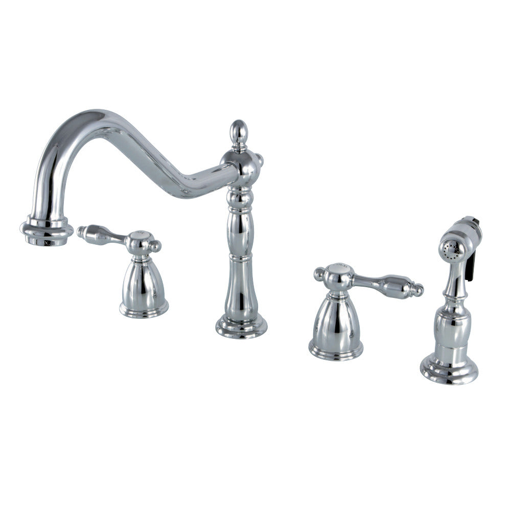 Kingston Brass KB1791TALBS Widespread Kitchen Faucet, Polished Chrome - BNGBath