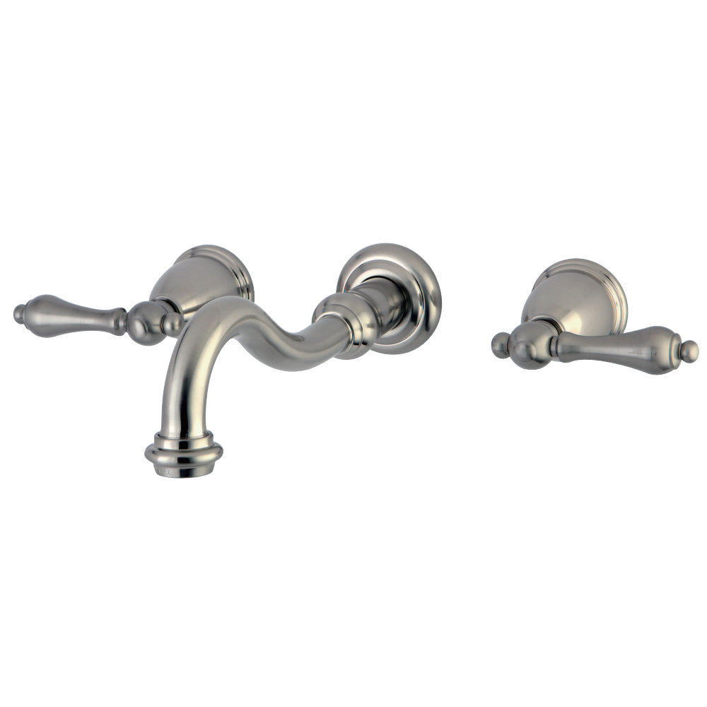 Kingston Brass KS3128AL Vintage 2-Handle Wall Mount Bathroom Faucet, Brushed Nickel - BNGBath