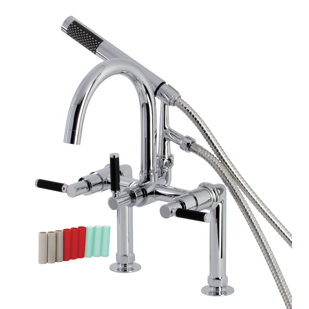 Aqua Vintage AE8101DKL Kaiser 7-Inch Deck Mount Clawfoot Tub Faucet, Polished Chrome - BNGBath