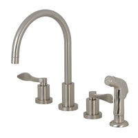 Thumbnail for Kingston Brass KS8728DFL 8-Inch to 16-Inch Widespread Kitchen Faucet, Brushed Nickel - BNGBath