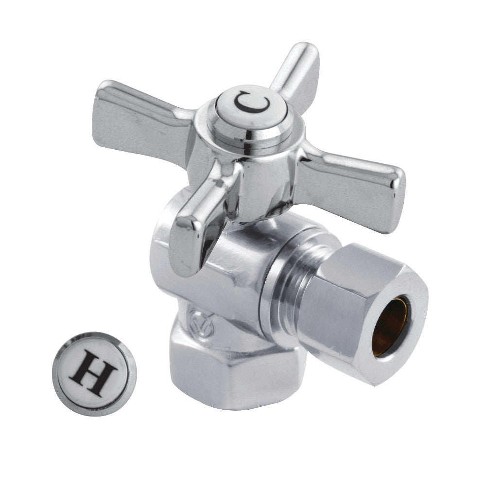 Kingston Brass CC33101ZX 3/8" FIP X 3/8" OD Comp Angle Stop Valve, Polished Chrome - BNGBath