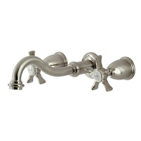 Thumbnail for Kingston Brass KS3028NX Hamilton Two-Handle Wall Mount Tub Faucet, Brushed Nickel - BNGBath