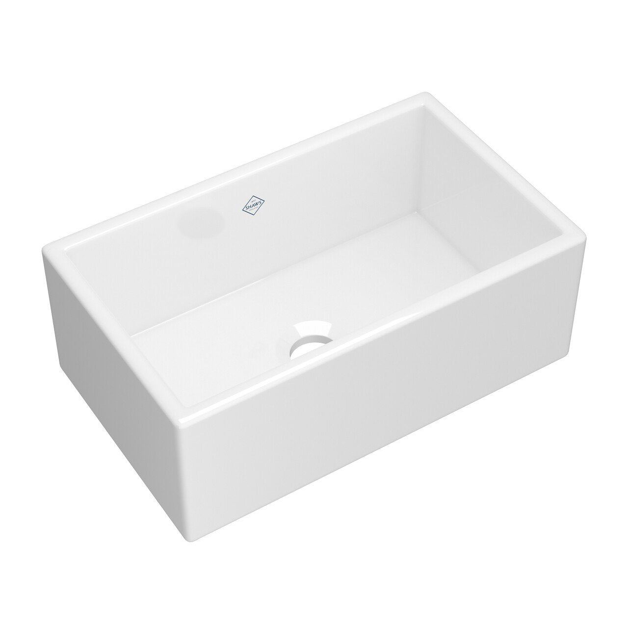 Shaws Classic Shaker Single Bowl Farmhouse Apron Front Fireclay Kitchen Sink - BNGBath