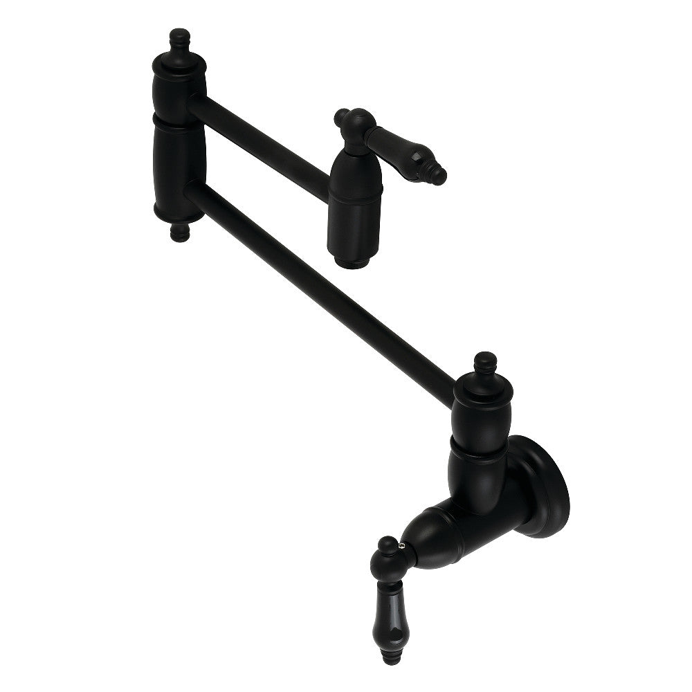 Kingston Brass KS3100PKL Duchess Wall Mount Pot Filler, Matte Black - BNGBath