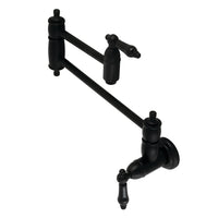 Thumbnail for Kingston Brass KS3100PKL Duchess Wall Mount Pot Filler, Matte Black - BNGBath