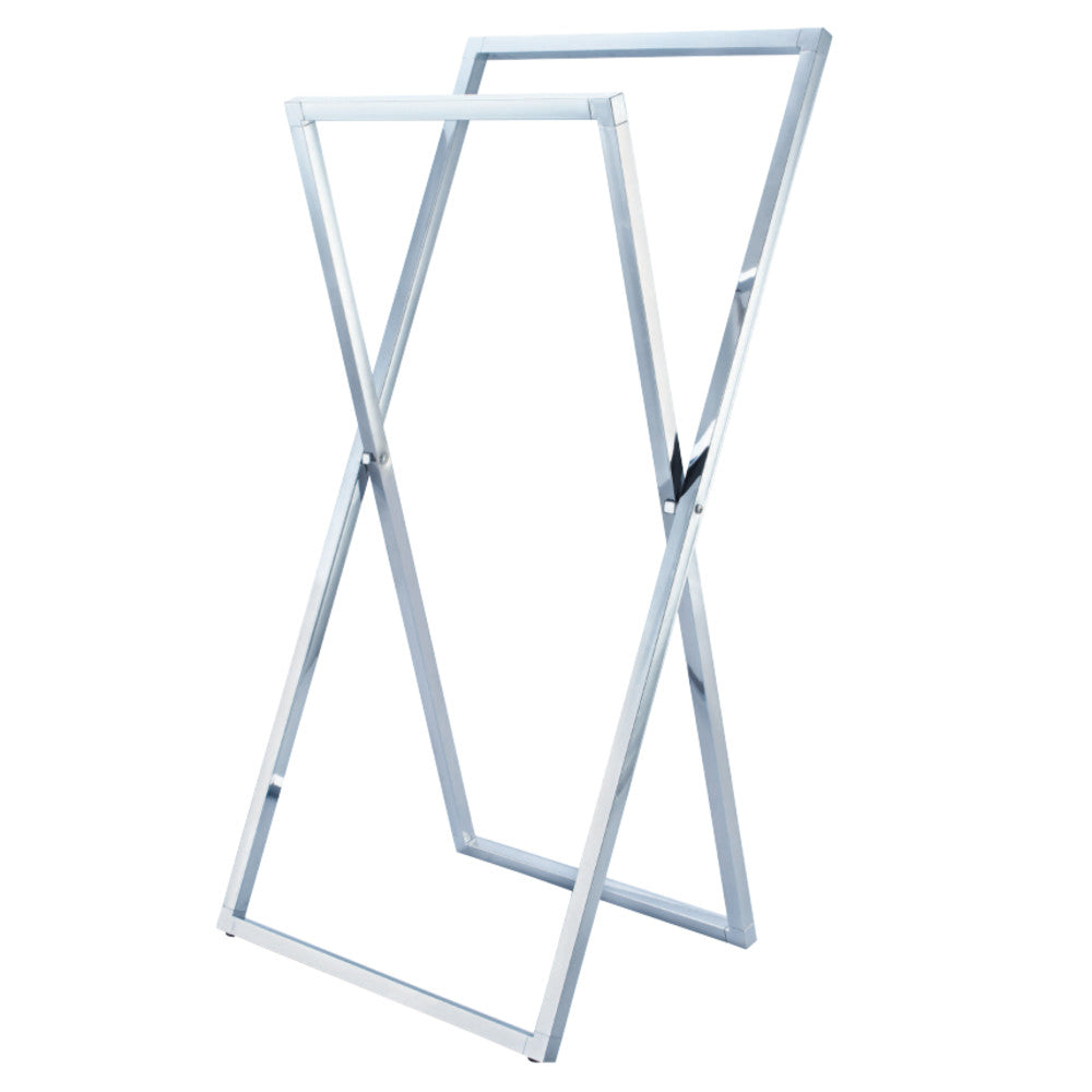 Kingston Brass SCC8291 Pedestal X Style Steel Construction Towel Rack, Polished Chrome - BNGBath