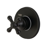 Thumbnail for Kingston Brass KS3030AX 3-Way Diverter Valve with Trim Kit, Matte Black - BNGBath