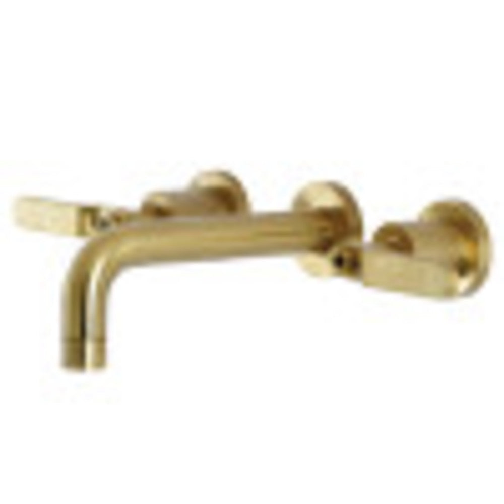 Kingston Brass KS8127KL Whitaker Two-Handle Wall Mount Bathroom Faucet, Brushed Brass - BNGBath