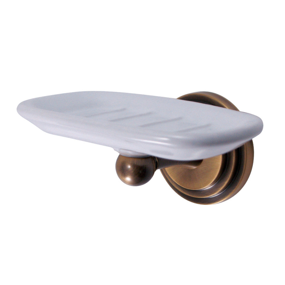 Kingston Brass BA2715AB Milano Wall-Mount Soap Dish, Antique Brass - BNGBath