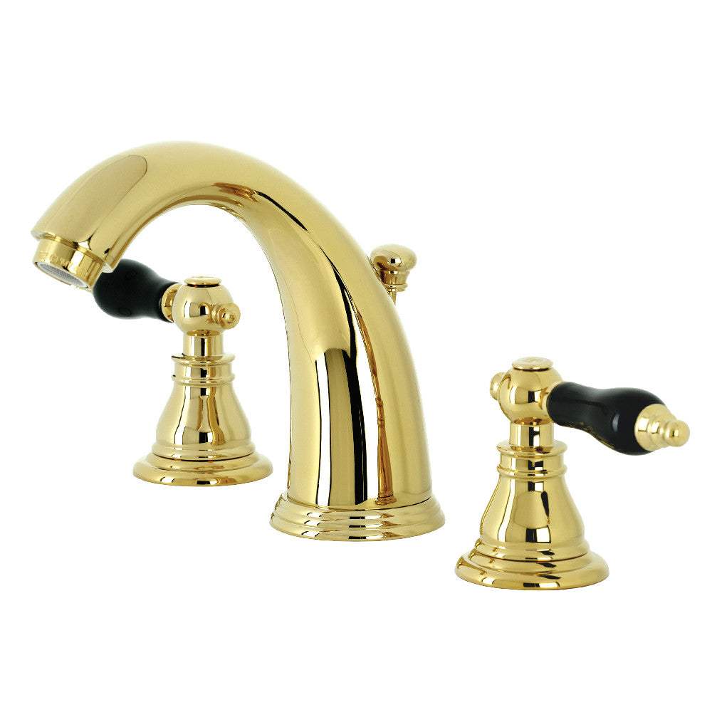 Kingston Brass KB982AKL Duchess Widespread Bathroom Faucet with Plastic Pop-Up, Polished Brass - BNGBath