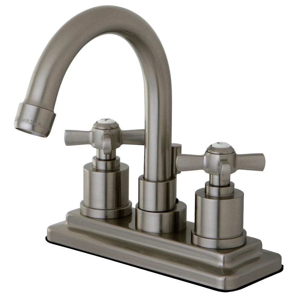 Kingston Brass KS8668ZX Millennium 4 in. Centerset Bathroom Faucet with Brass Pop-Up, Brushed Nickel - BNGBath