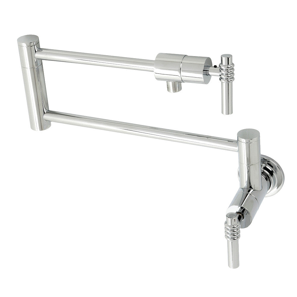 Kingston Brass KS4101ML Milano Wall Mount Pot Filler, Polished Chrome - BNGBath