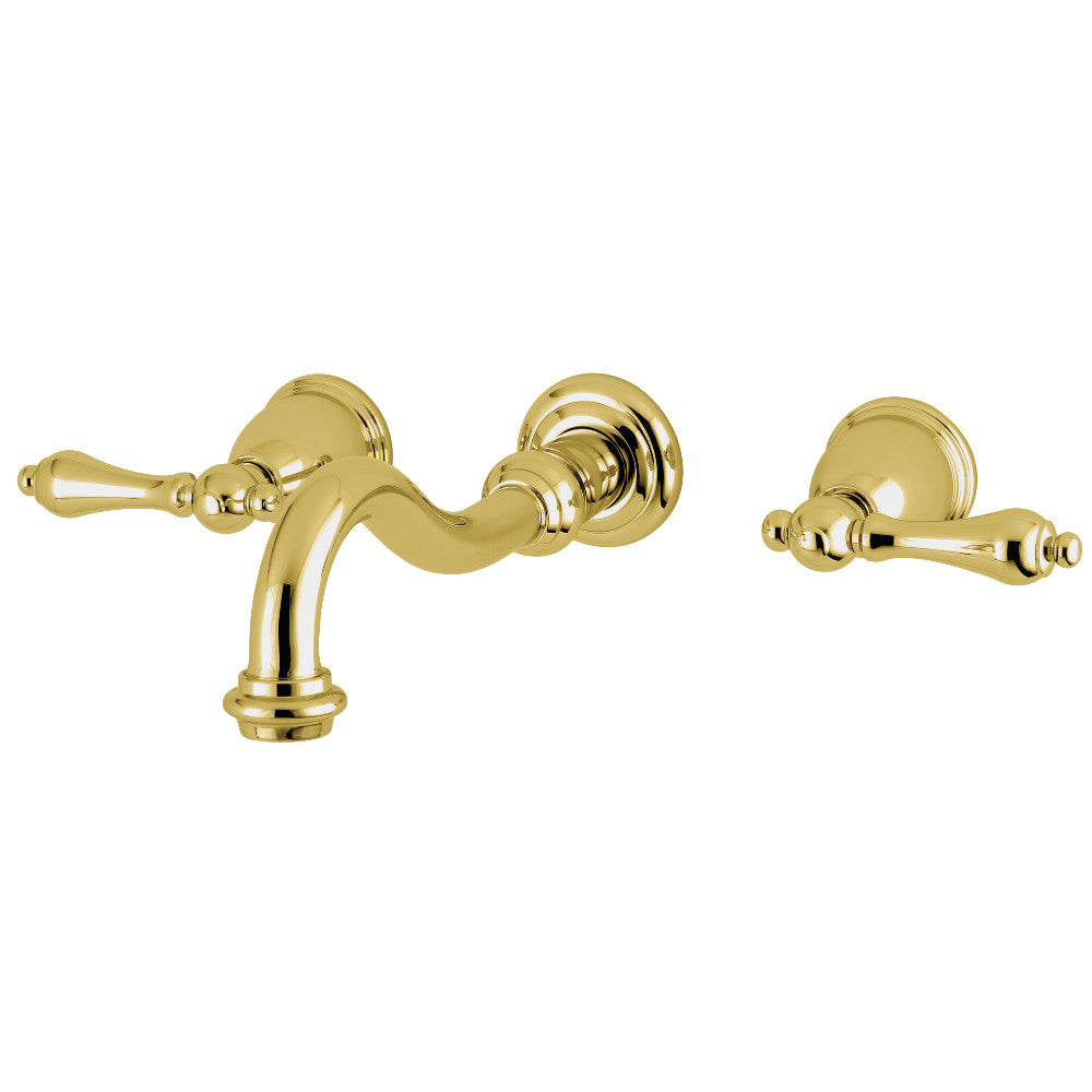 Kingston Brass KS3022AL Restoration Two-Handle Wall Mount Tub Faucet, Polished Brass - BNGBath