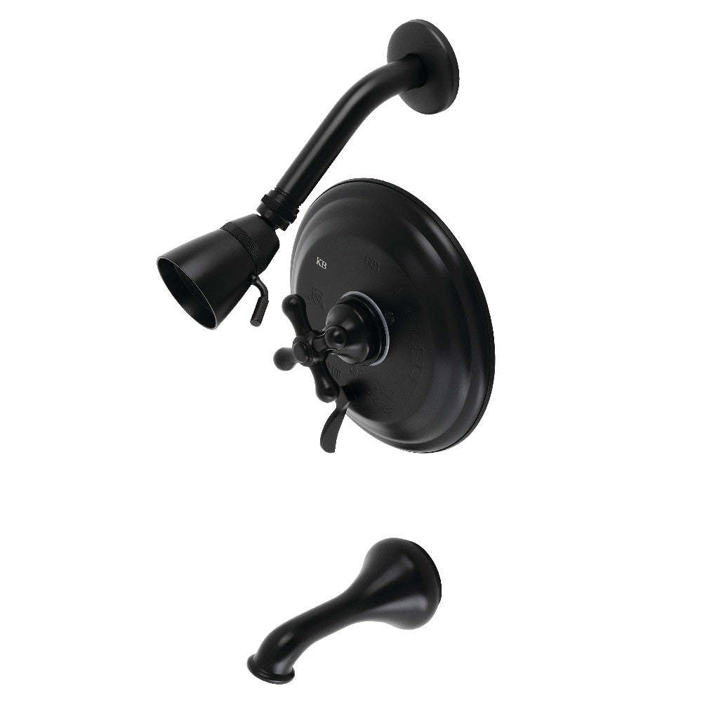 Kingston Brass KB36300AX Restoration Tub and Shower Faucet, Matte Black - BNGBath