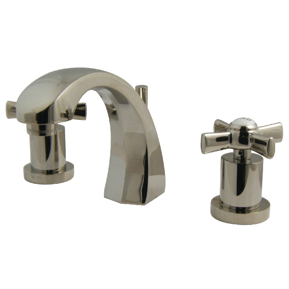 Kingston Brass KS4986ZX Millennium 8" Widespread Bathroom Faucet, Polished Nickel - BNGBath