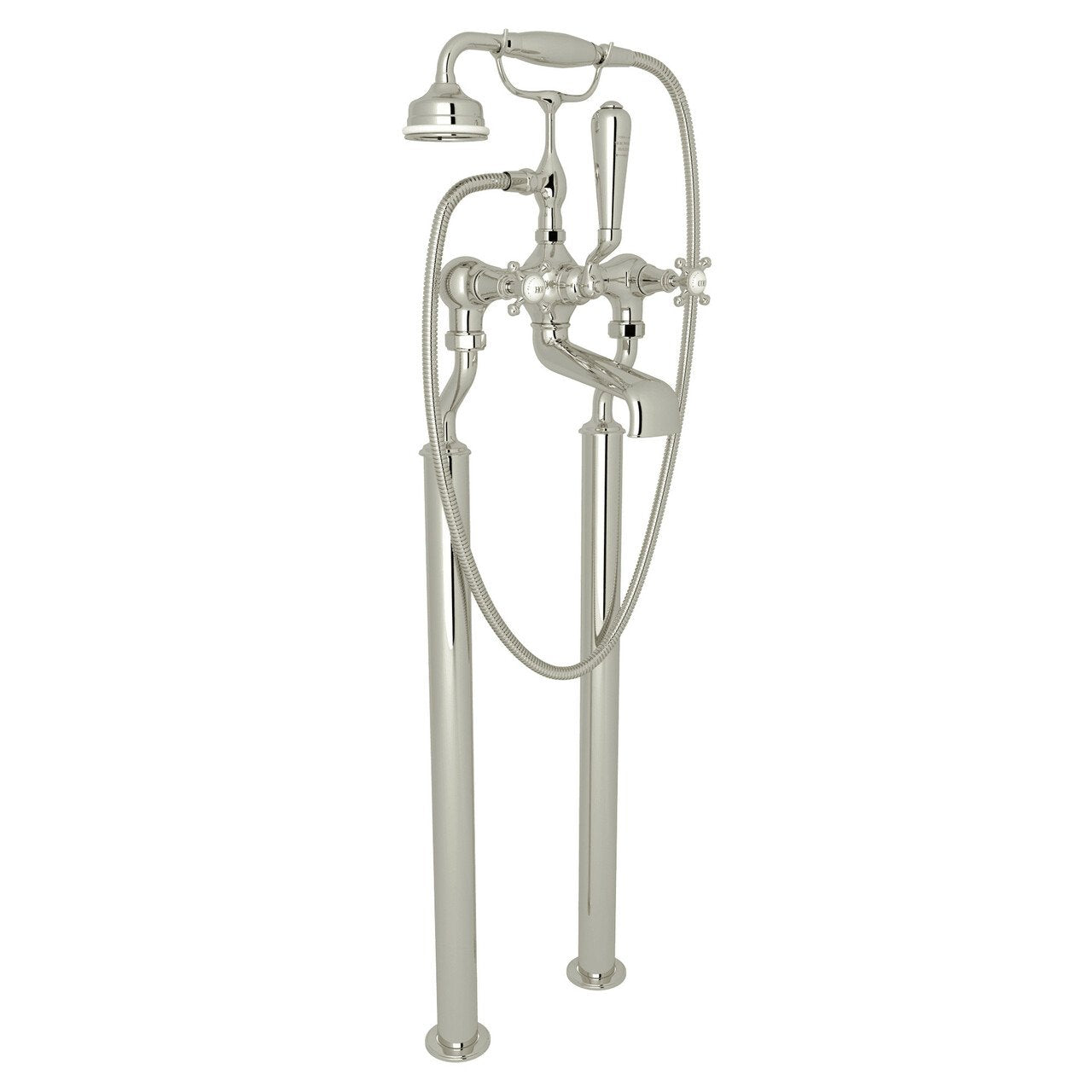 Perrin & Rowe Georgian Era Exposed Floor Mount Tub Filler with Handshower - BNGBath