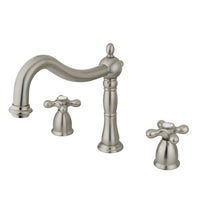 Thumbnail for Kingston Brass KS1348AX Heritage Roman Tub Faucet, Brushed Nickel - BNGBath