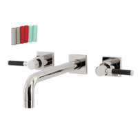 Thumbnail for Kingston Brass KS6026DKL Ksiser Wall Mount Tub Faucet, Polished Nickel - BNGBath