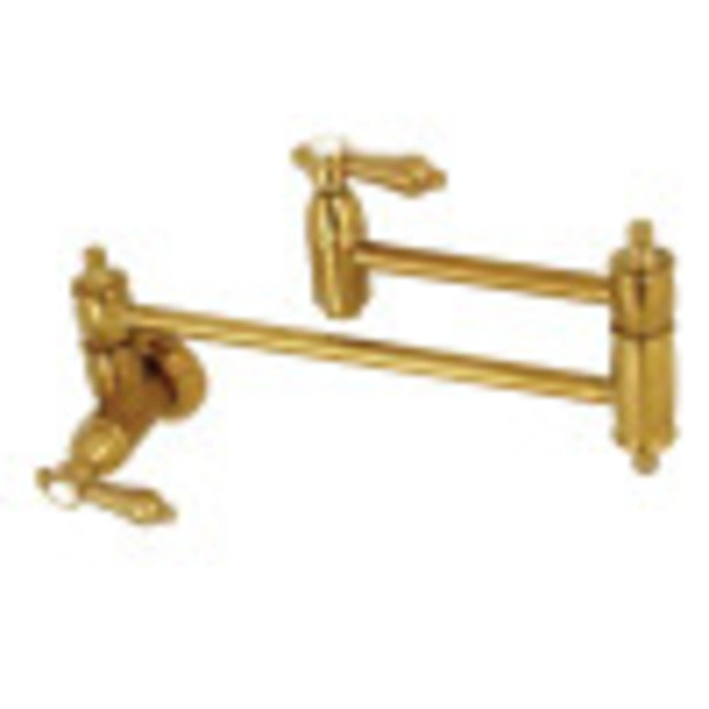 Kingston Brass KS3107BAL Heirloom Wall Mount Pot Filler Kitchen Faucet, Brushed Brass - BNGBath