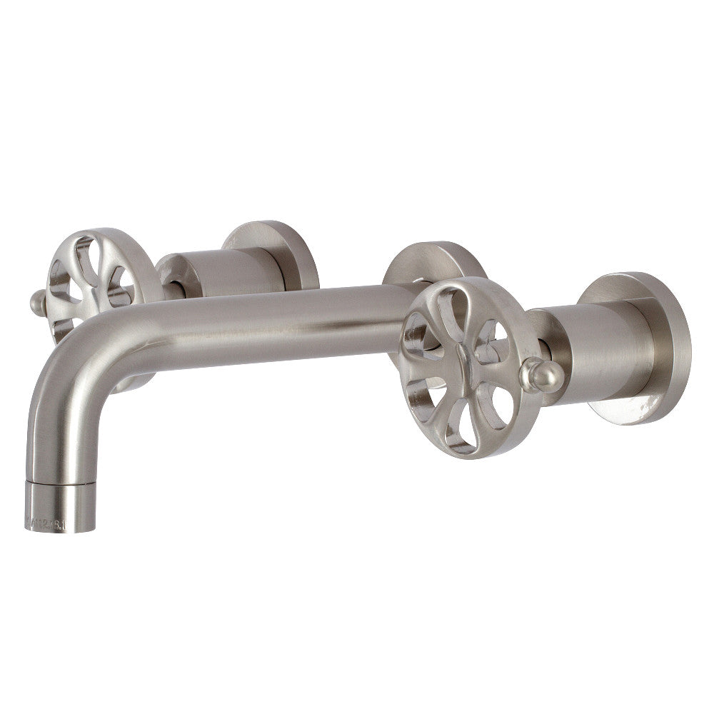 Kingston Brass KS8128RX Belknap Two-Handle Wall Mount Bathroom Faucet, Brushed Nickel - BNGBath