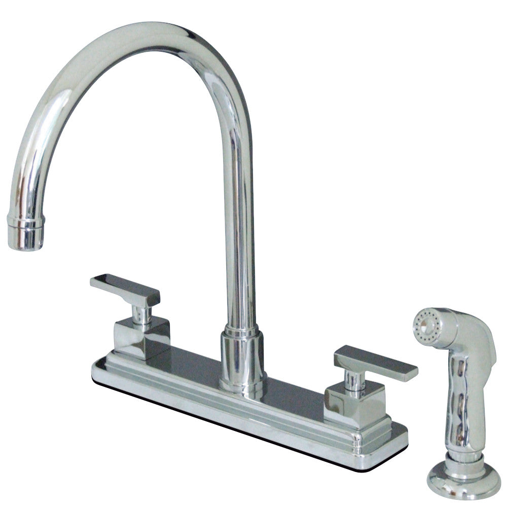 Kingston Brass KS8791QLL Executive 8-Inch Centerset Kitchen Faucet, Polished Chrome - BNGBath