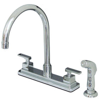 Thumbnail for Kingston Brass KS8791QLL Executive 8-Inch Centerset Kitchen Faucet, Polished Chrome - BNGBath