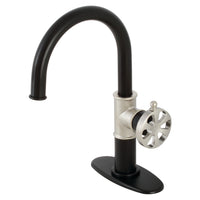 Thumbnail for Kingston Brass KSD2236RX Belknap Single-Handle Bathroom Faucet with Push Pop-Up, Matte Black/Polished Nickel - BNGBath