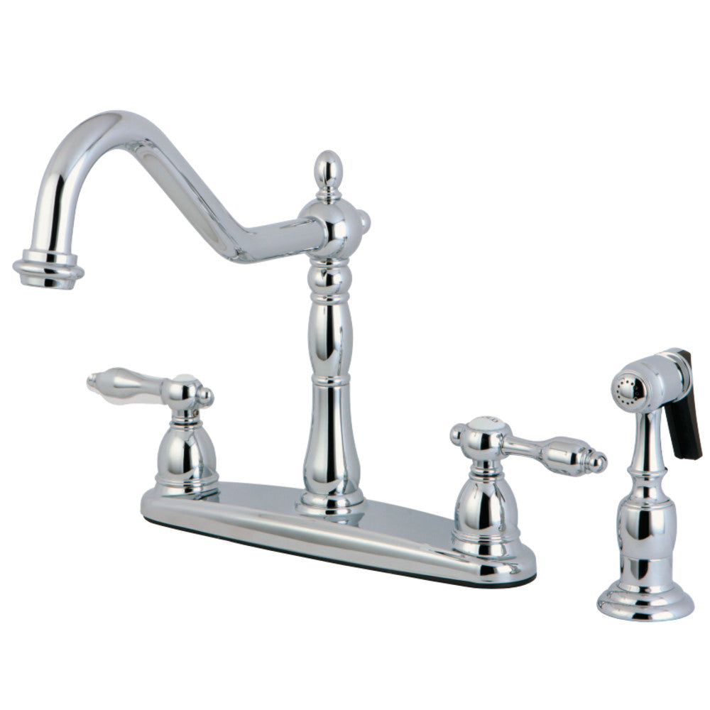 Kingston Brass KB1751TALBS Tudor Centerset Kitchen Faucet, Polished Chrome - BNGBath