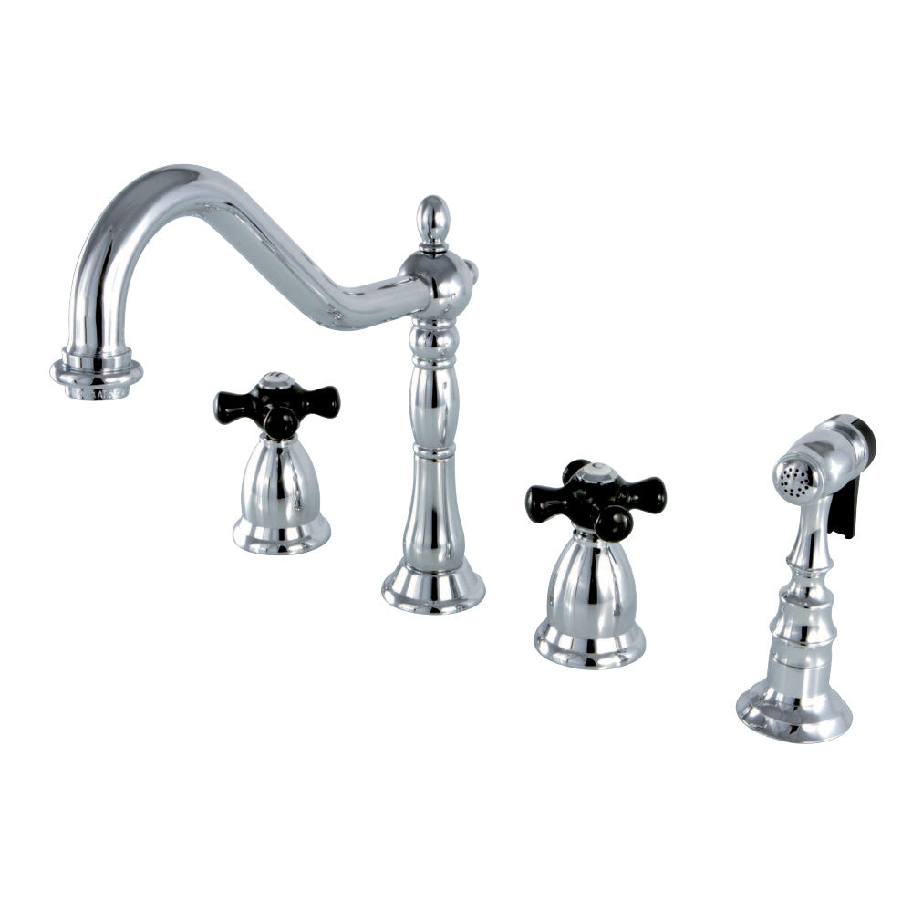 Kingston Brass KS1791PKXBS Widespread Kitchen Faucet, Polished Chrome - BNGBath