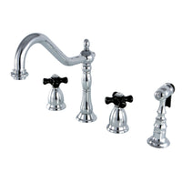 Thumbnail for Kingston Brass KS1791PKXBS Widespread Kitchen Faucet, Polished Chrome - BNGBath