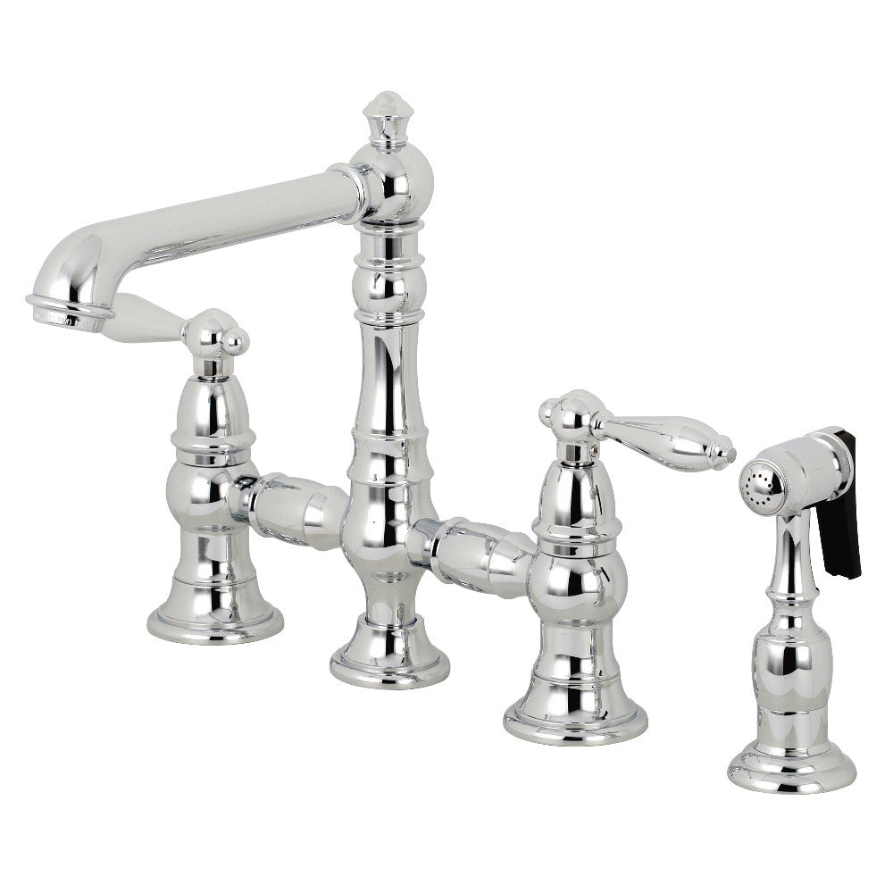 Kingston Brass KS7271ALBS Kitchen Faucet with Side Sprayer, Polished Chrome - BNGBath