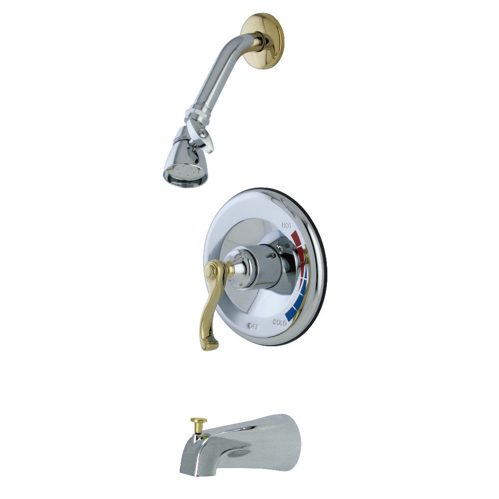 Kingston Brass KB8634FLT Tub and Shower Trim Only for KB8634FL, Polished Chrome/Polished Brass - BNGBath