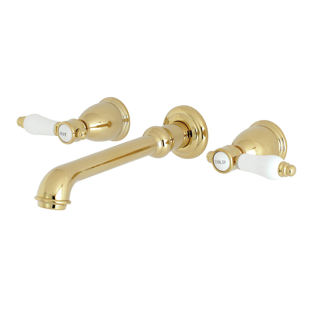 Kingston Brass KS7122BPL 8-Inch Center Wall Mount Bathroom Faucet, Polished Brass - BNGBath