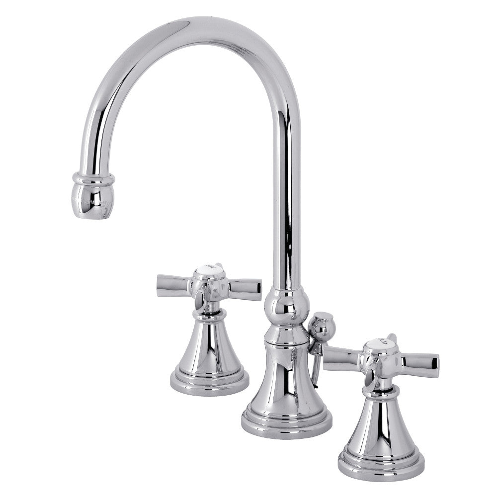 Kingston Brass KS2981ZX Millennium Widespread Bathroom Faucet with Brass Pop-Up, Polished Chrome - BNGBath