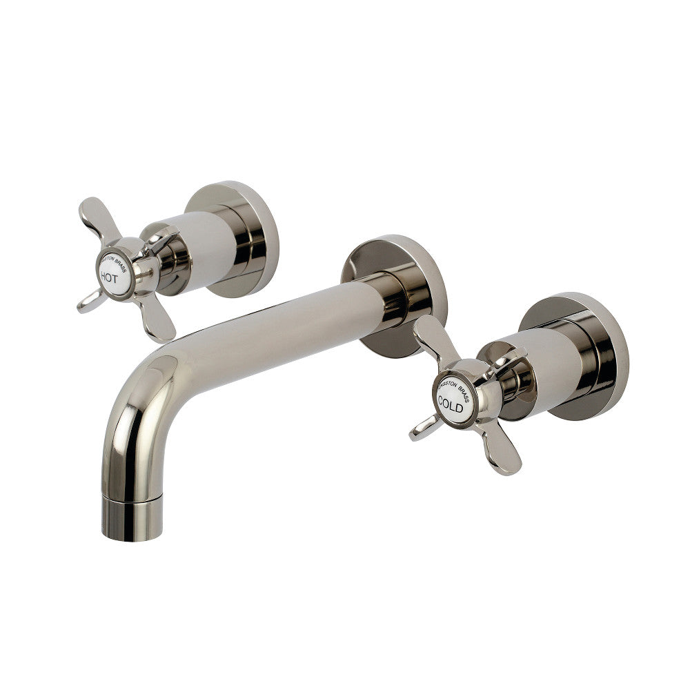 Kingston Brass KS8126BEX Essex 2-Handle 8 in. Wall Mount Bathroom Faucet, Polished Nickel - BNGBath