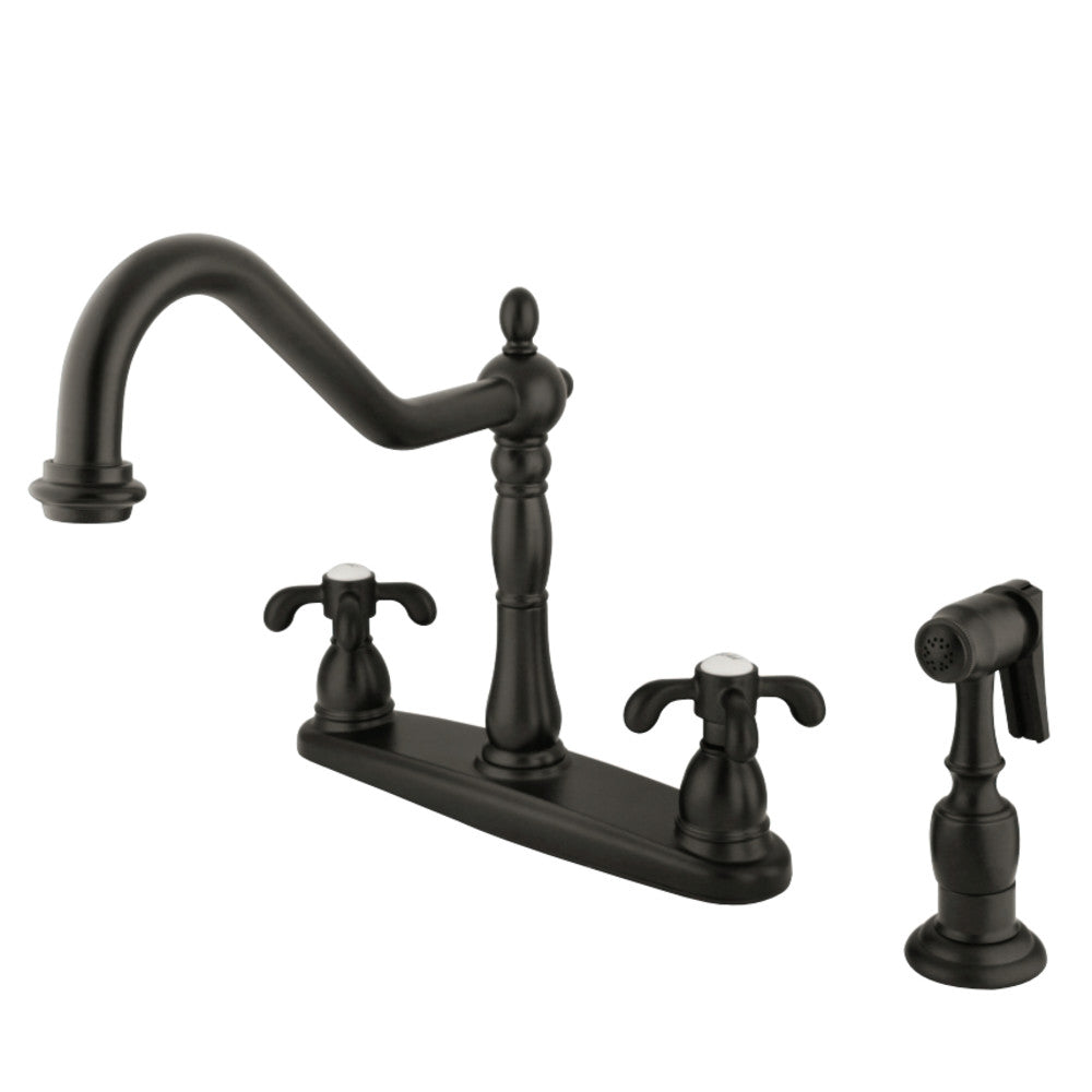 Kingston Brass KB1755TXBS French Country Centerset Kitchen Faucet, Oil Rubbed Bronze - BNGBath